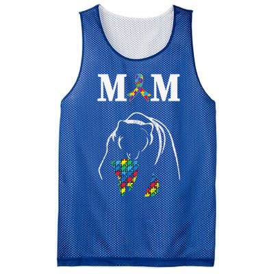 Autism Awareness Mom Proud Autistic Son Daughter Mama Bear Cool Gift Mesh Reversible Basketball Jersey Tank