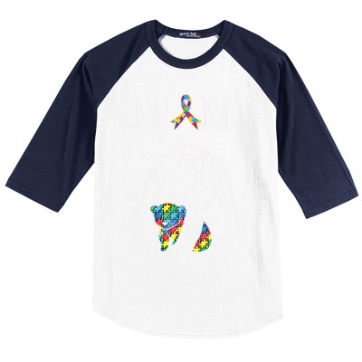 Autism Awareness Mom Proud Autistic Son Daughter Mama Bear Cool Gift Baseball Sleeve Shirt