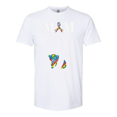 Autism Awareness Mom Proud Autistic Son Daughter Mama Bear Cool Gift Softstyle® CVC T-Shirt