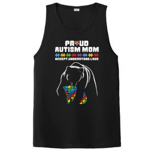 Autism Awareness Mom Proud Autistic Son Daughter Mama Bear Gift PosiCharge Competitor Tank