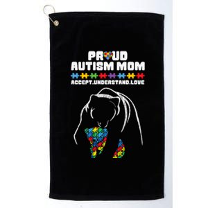 Autism Awareness Mom Proud Autistic Son Daughter Mama Bear Gift Platinum Collection Golf Towel