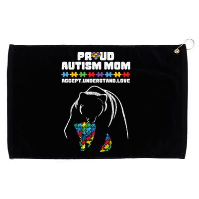 Autism Awareness Mom Proud Autistic Son Daughter Mama Bear Gift Grommeted Golf Towel