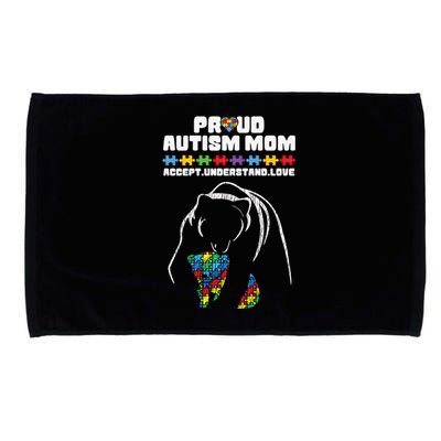 Autism Awareness Mom Proud Autistic Son Daughter Mama Bear Gift Microfiber Hand Towel