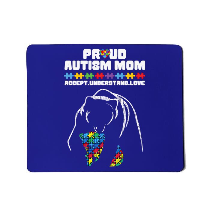 Autism Awareness Mom Proud Autistic Son Daughter Mama Bear Gift Mousepad