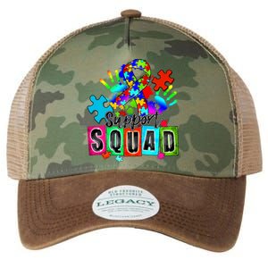 Autism Awareness Month Ribbon Support Squad Legacy Tie Dye Trucker Hat