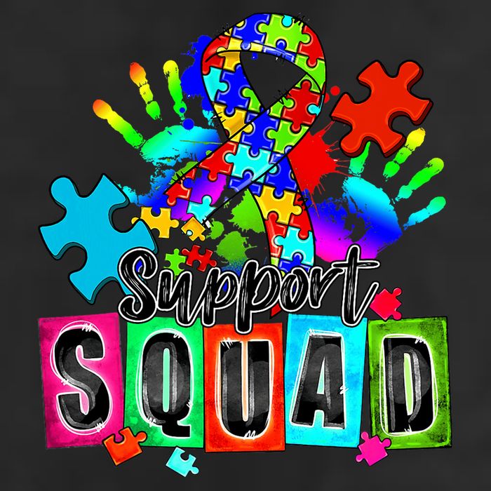 Autism Awareness Month Ribbon Support Squad Cool Comfort Performance Bucket Hat