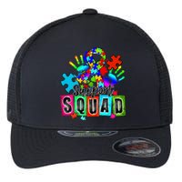 Autism Awareness Month Ribbon Support Squad Flexfit Unipanel Trucker Cap