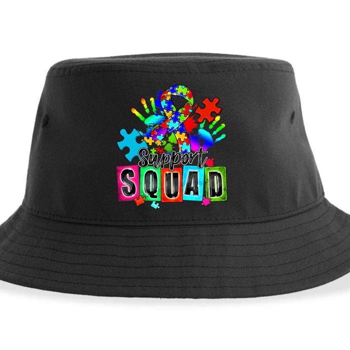 Autism Awareness Month Ribbon Support Squad Sustainable Bucket Hat