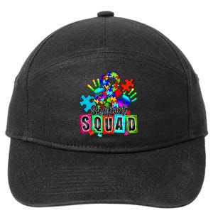 Autism Awareness Month Ribbon Support Squad 7-Panel Snapback Hat