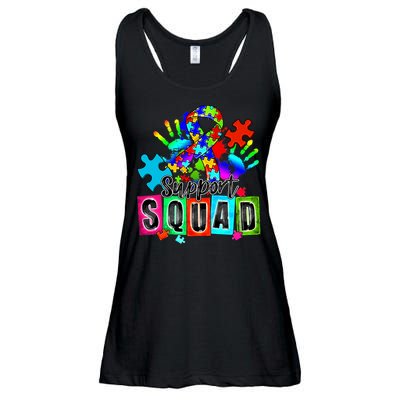 Autism Awareness Month Ribbon Support Squad Ladies Essential Flowy Tank