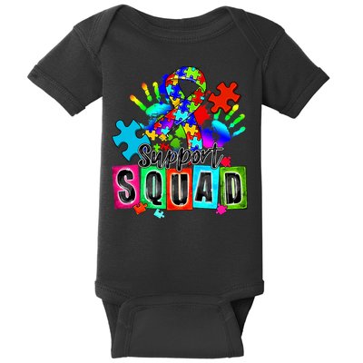 Autism Awareness Month Ribbon Support Squad Baby Bodysuit