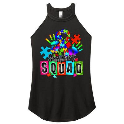 Autism Awareness Month Ribbon Support Squad Women's Perfect Tri Rocker Tank