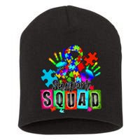 Autism Awareness Month Ribbon Support Squad Short Acrylic Beanie