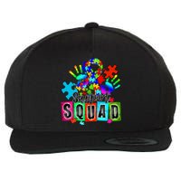 Autism Awareness Month Ribbon Support Squad Wool Snapback Cap