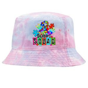 Autism Awareness Month Ribbon Support Squad Tie-Dyed Bucket Hat