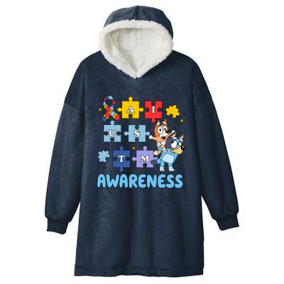 Autism Awareness Month Supporter Dog Lover Hooded Wearable Blanket