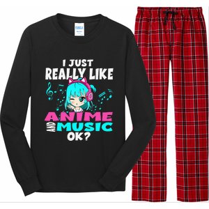 Anime And Music Kawaii Chibi Graphic Teen Anime Girl Long Sleeve Pajama Set