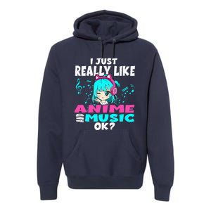 Anime And Music Kawaii Chibi Graphic Teen Anime Girl Premium Hoodie