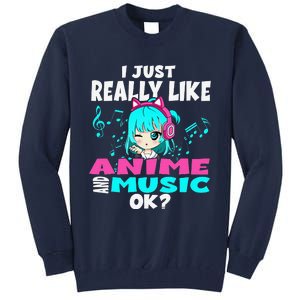 Anime And Music Kawaii Chibi Graphic Teen Anime Girl Tall Sweatshirt