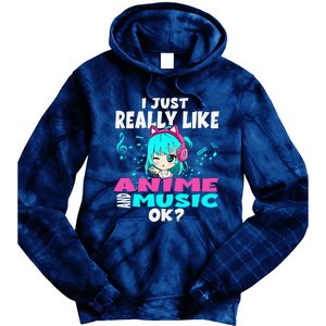 Anime And Music Kawaii Chibi Graphic Teen Anime Girl Tie Dye Hoodie