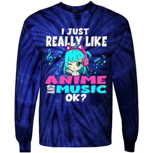 Anime And Music Kawaii Chibi Graphic Teen Anime Girl Tie-Dye Long Sleeve Shirt