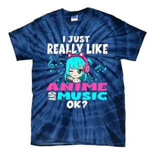 Anime And Music Kawaii Chibi Graphic Teen Anime Girl Tie-Dye T-Shirt