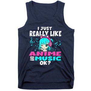 Anime And Music Kawaii Chibi Graphic Teen Anime Girl Tank Top