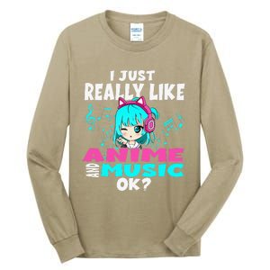 Anime And Music Kawaii Chibi Graphic Teen Anime Girl Tall Long Sleeve T-Shirt