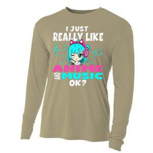 Anime And Music Kawaii Chibi Graphic Teen Anime Girl Cooling Performance Long Sleeve Crew