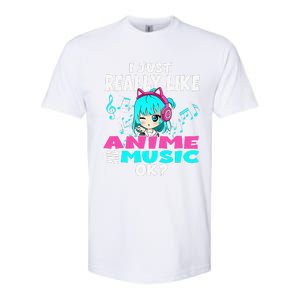 Anime And Music Kawaii Chibi Graphic Teen Anime Girl Softstyle CVC T-Shirt