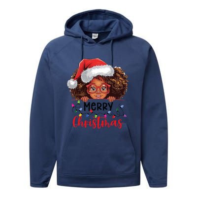 African American Merry Christmas African Black Women Girl Performance Fleece Hoodie