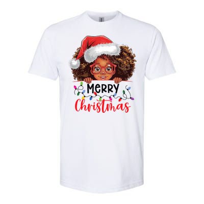 African American Merry Christmas African Black Women Girl Softstyle CVC T-Shirt