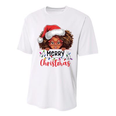 African American Merry Christmas African Black Women Girl Performance Sprint T-Shirt