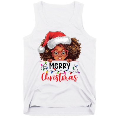 African American Merry Christmas African Black Women Girl Tank Top