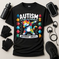 Autism Awareness Month Autism Cat Dabbing Support Autism Gift Cooling Performance Crew T-Shirt