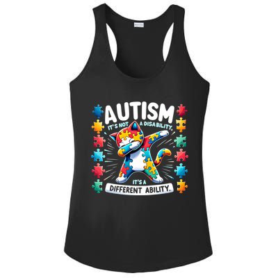 Autism Awareness Month Autism Cat Dabbing Support Autism Gift Ladies PosiCharge Competitor Racerback Tank