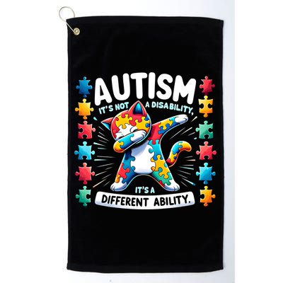 Autism Awareness Month Autism Cat Dabbing Support Autism Gift Golf Towel