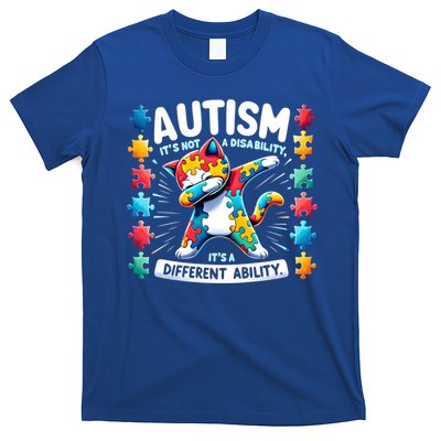 Autism Awareness Month Autism Cat Dabbing Support Autism Gift T-Shirt