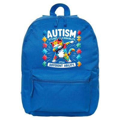 Autism Awareness Month Autism Cat Dabbing Support Autism Gift 16 in Basic Backpack