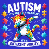 Autism Awareness Month Autism Cat Dabbing Support Autism Gift Womens T-Shirt