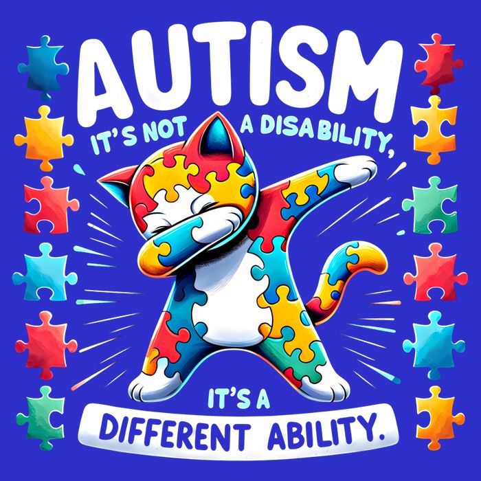 Autism Awareness Month Autism Cat Dabbing Support Autism Gift Womens T-Shirt