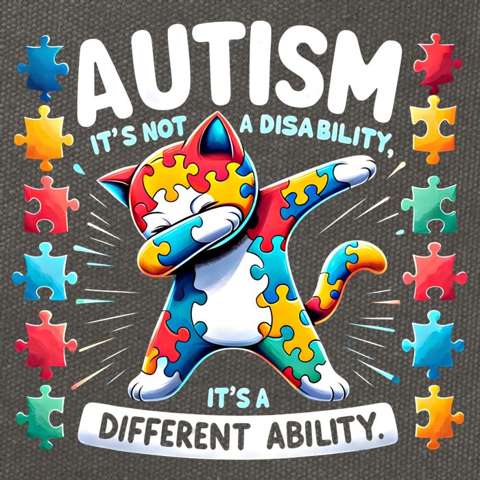 Autism Awareness Month Autism Cat Dabbing Support Autism Gift Cotton Canvas Backpack
