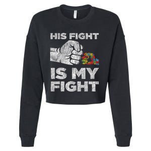 Autism Awareness Mom Dad Parents Autistic Awareness Cropped Pullover Crew