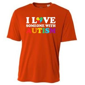 Autism Awareness Month Autism Mom I Love Someone With Autism Funny Gift Cooling Performance Crew T-Shirt