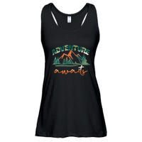 Adventure Awaits Mountains Outdoor Hiking Camping Gift Ladies Essential Flowy Tank