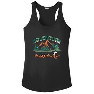 Adventure Awaits Mountains Outdoor Hiking Camping Gift Ladies PosiCharge Competitor Racerback Tank