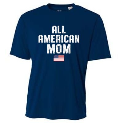 All American Mom USA Flag Cooling Performance Crew T-Shirt