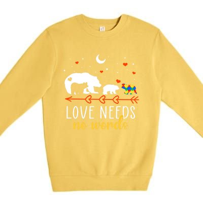 Autism Awareness Month Day Mama Bear Autism Support Love Mom Great Gift Premium Crewneck Sweatshirt