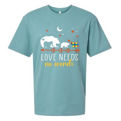 Autism Awareness Month Day Mama Bear Autism Support Love Mom Great Gift Sueded Cloud Jersey T-Shirt