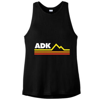 Adk Adirondack Mountains Retro Ladies PosiCharge Tri-Blend Wicking Tank